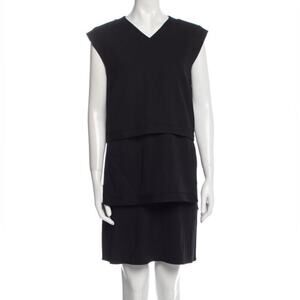 HELMUT LANG Wool Blend Layered Dress in Black - Size 8